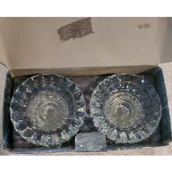 Crystallite 3 in 1 Candlerholder 2 Piece Set for Votive Stick Pillar Candle - Picture 3 of 8